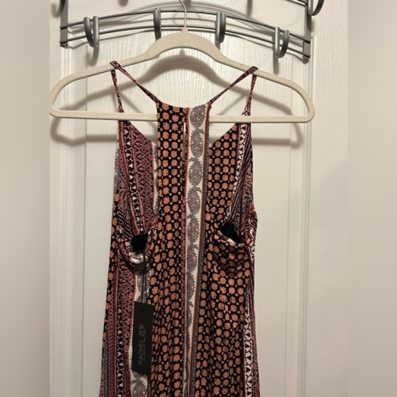 Rachel Zoe Racerback Mini Dress with Built in Bra Size Medium women’s boho Aztec - Picture 3 of 15